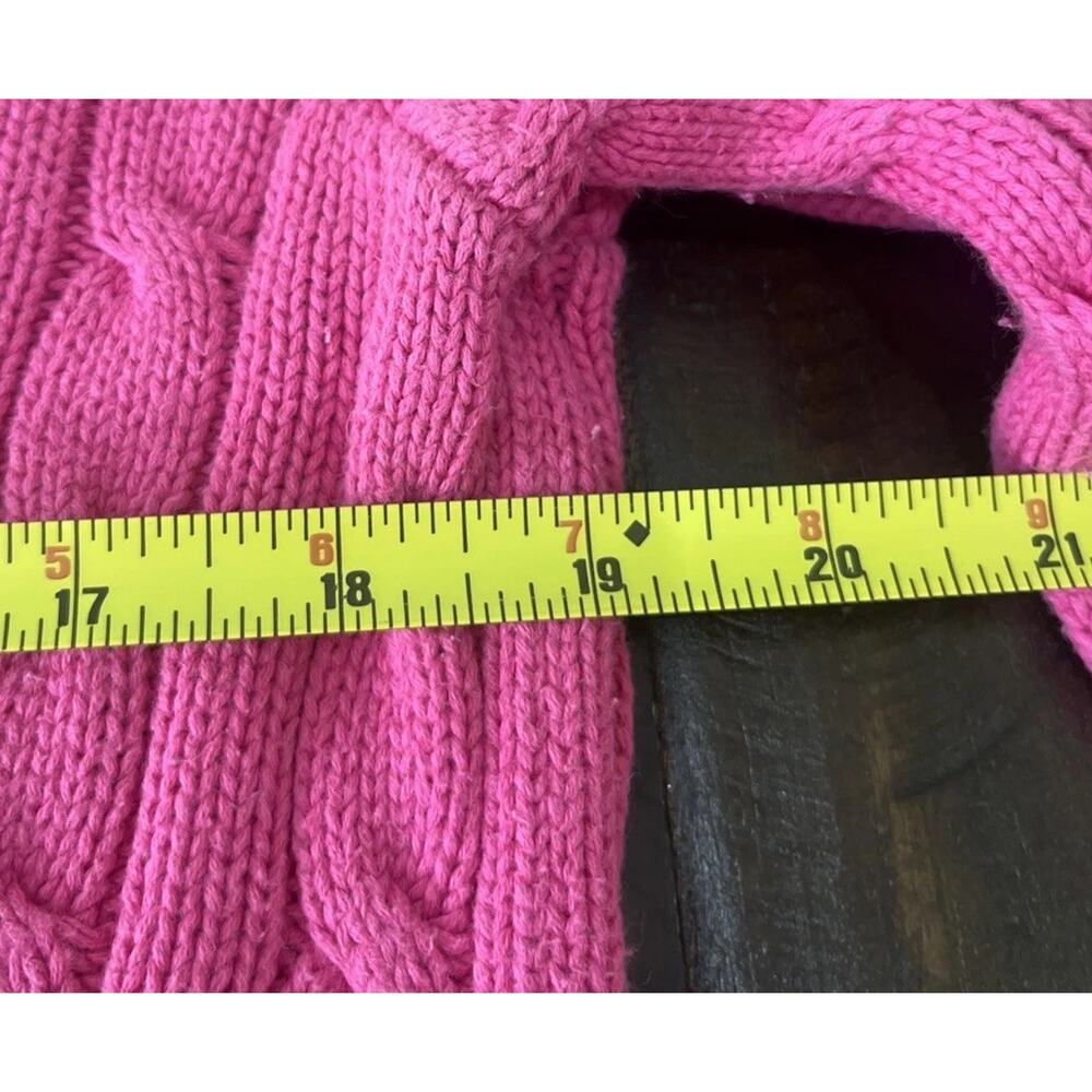 Vintage Ralph Lauren Sport Women's Cable Knit Sweater Size Medium Pink w/yellow - Picture 12 of 13